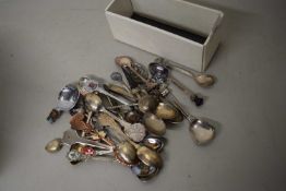 A collection of various crested and novelty collectors spoons