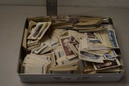 Box of various assorted cigarette cards