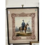 Garde Imperial scene of a Russian soldier on horseback, framed, no glazing