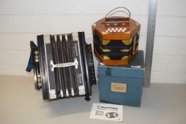 Mixed lot comprising a vintage cased concertina together with a further Viceroy accordian (2)