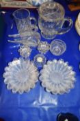 Mixed Lot: Various glass wares to include flower formed dishes, vases etc