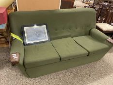 Retro mid Century three seater sofa (for re-upholstery), 172cm wide