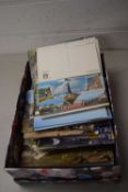 Box of various postcards and ephemera