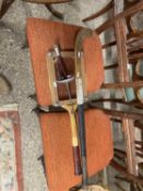 Mixed Lot: Vintage tennis racket, vintage hockey stick and a fencing foil (3)