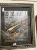 The Royal Airforce Benevolent Fund "Help Repay the Debt we Owe" , framed print