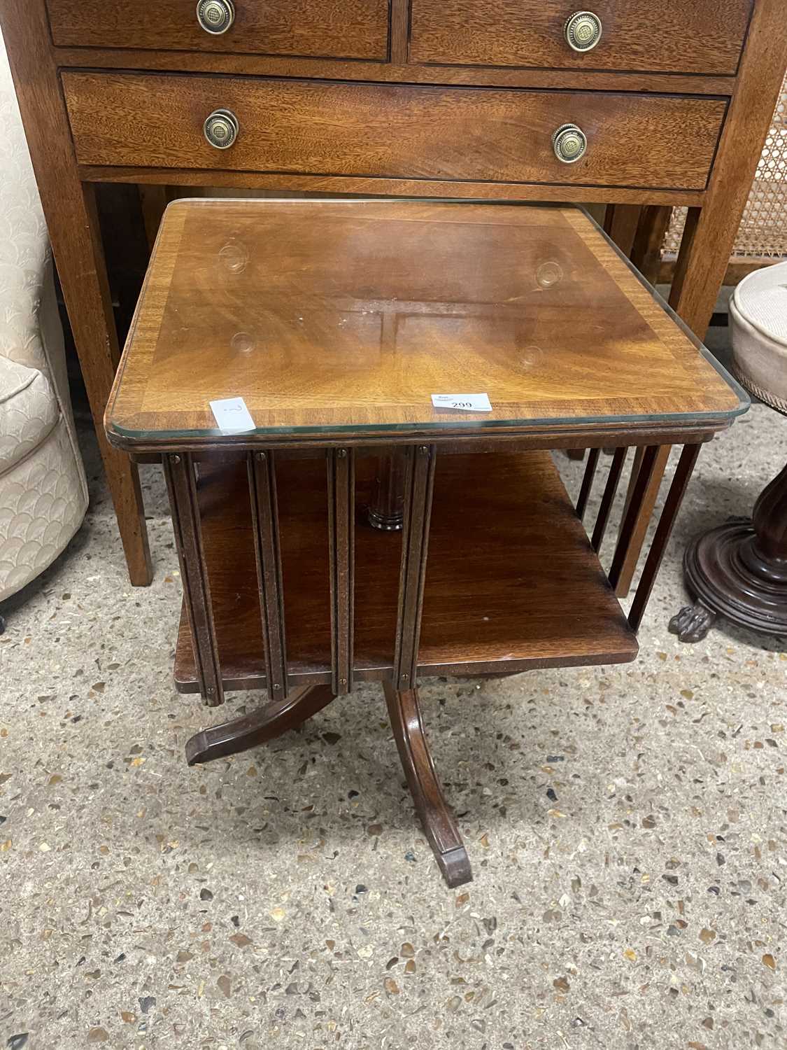 Reproduction mahogany revolving bookcase cabinet