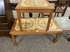 Retro tile top coffee table, 93cm wide