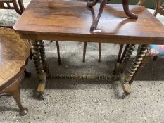Victorian rectangular centre table with bobbin turned frame