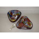 A pair of modern Murano glass ashtrays