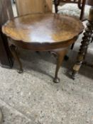 Early 20th Century walnut veneered cabriole leg coffee table, 63cm wide