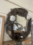 Driftwood framed wall mirror