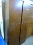 Mahogany veneered double door wardrobe