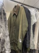 Mixed Lot: A Barbour wax jacket, together with three further gents coats