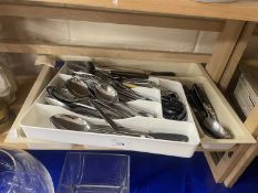 Two trays of various assorted cutlery