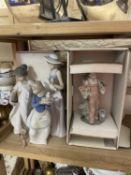 Four Lladro figures, two boxed