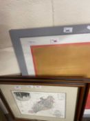 Mixed Lot: Two coloured maps and a print after Rothco