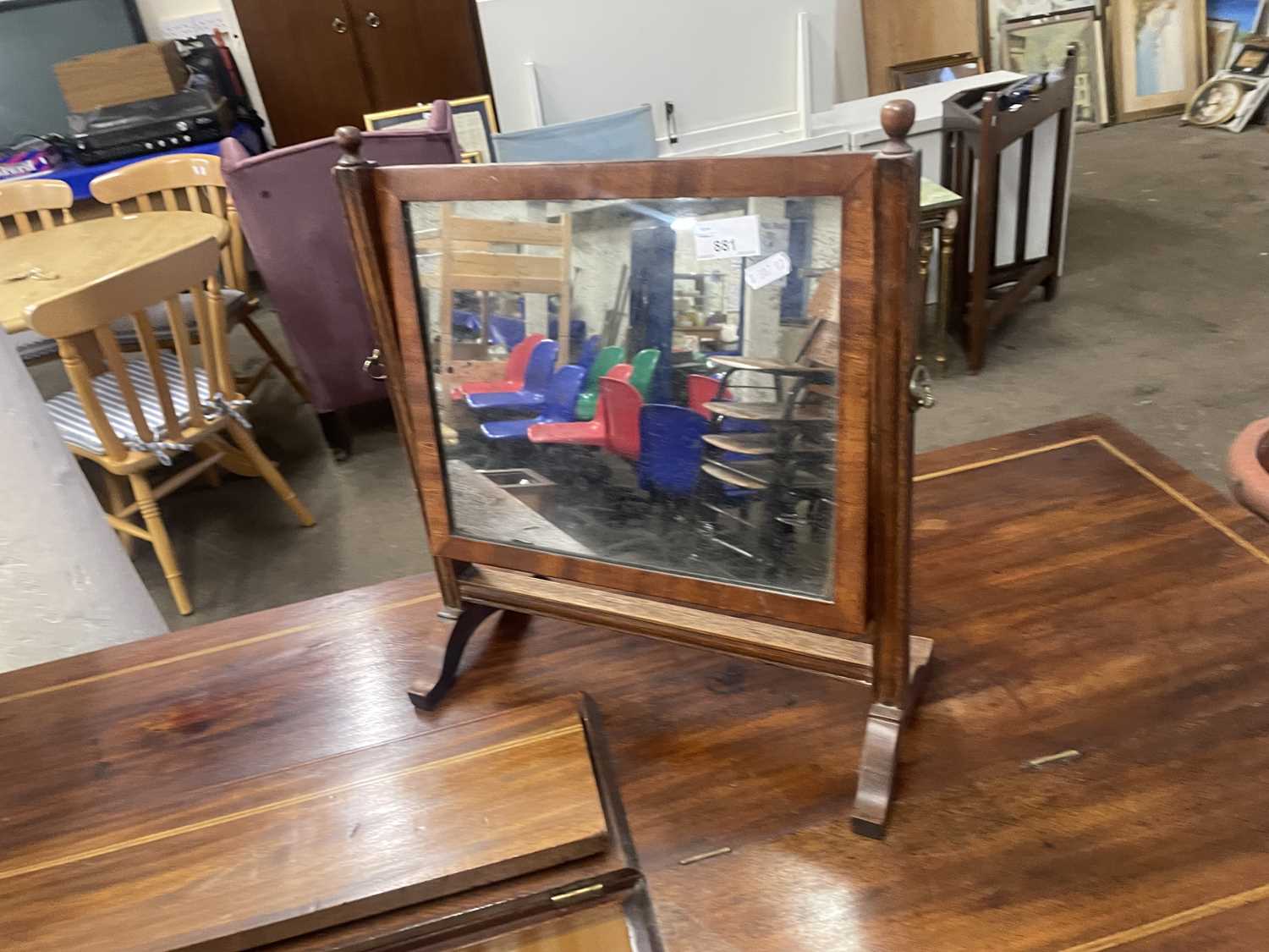 19th Century mahogany framed swing dressing table mirror