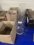 Mixed Lot: Modern square and cylindrical clear glass vases