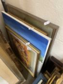 Mixed Lot: Assorted pictures to include oil on board and canvas studies