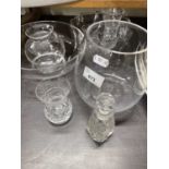 A quantity of mixed glass to include fruit bowls, vases etc