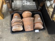 Box of terracotta plant pots