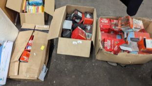Three boxes of various car spares