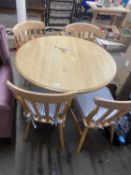 Modern pedestal kitchen table and four chairs