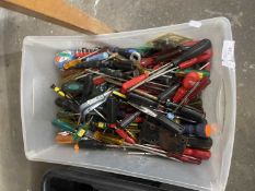 One box of tools, mainly screwdrivers