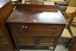 An Edwardian mahogany side cabinet with two drawers and two doors, 93cm wide