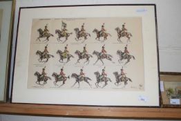 L'Armee Imperial "French Military on Horseback", print, framed, not glazed