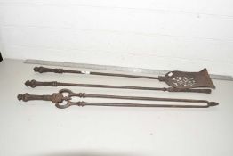 Set of 19th Century iron fire tools