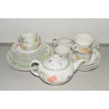 Quantity of Johnson Bros floral decorated tea wares