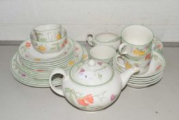 Quantity of Johnson Bros floral decorated tea wares