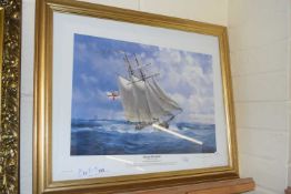 Richard Grenville, HMS Pickle, Limited Edition Artist Proof Print, signed in pencil, framed and