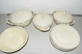 Quantity of continental ivory coloured dinner wares