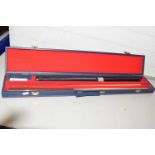 Cased BCE snooker cue with extension