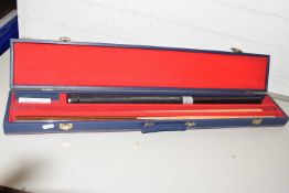 Cased BCE snooker cue with extension