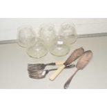 Mixed Lot: Brandy balloons and assorted cutlery