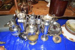 Mixed Lot: Various silver plated wares to include tea wares, vases etc