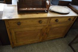 Late 19th Century pine dresser base with two drawers and two doors, 152cm wide