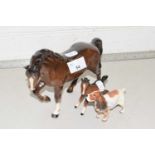 Mixed Lot: A Beswick horse and foal together with a further model spaniel