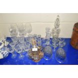 Mixed Lot: Various drinking glasses, glass jelly moulds, candlesticks etc