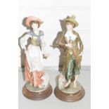Pair of Italian composition figures, shepherd and shepherdess