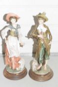 Pair of Italian composition figures, shepherd and shepherdess