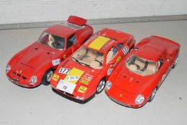 Three model Ferrari's to include Burago