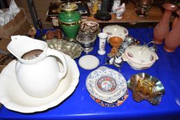 Large mixed lot of various ceramics, silver plated wares and other items to include wash bowl and