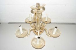 A five branch ceiling light fitting
