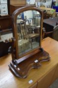 Victorian mahogany framed swing dressing table mirror with serpentine base