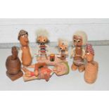 Collection of various vintage wooden figures