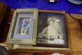 Mixed Lot: Various small pictures to include a framed print Pembroke College, Cambridge